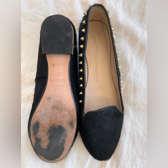 Faux fur studded flats - Picture 3 of 3